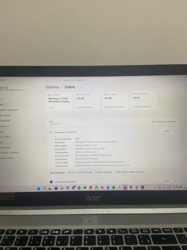 Notebook Acer Aspire 5 Ryzen 7 - Excelente estado