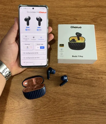 Fone Sem Fio Buds 7 Pro Chanuo Com Aplicativo e GPS