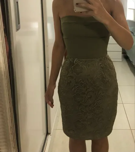 Vestido bege tomara que caia Shop 126 P