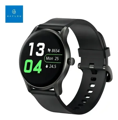 Smartwatch Haylou GS LS09A Preto com Bluetooth e Pulseira de Silicone