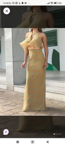 Vestido em seda pura ,longo , de festa , Tam 38, da marca barbara bela
