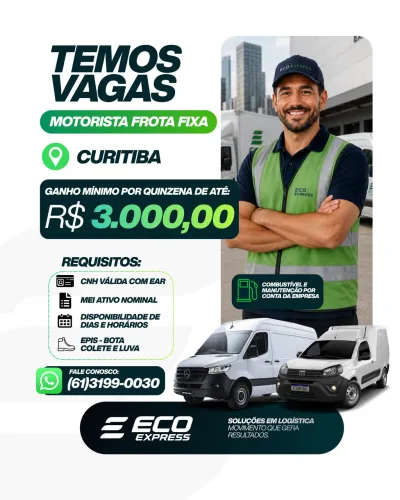 Contrata-se motorista para frota fixa