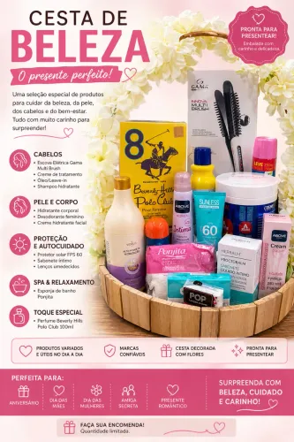 Cesta de presente dia das mães 