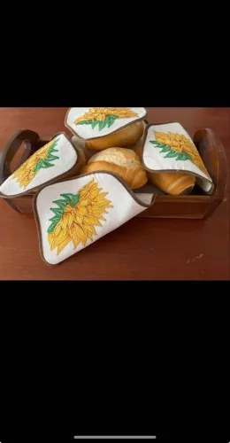 Toalha para cesta de pão, de algodão