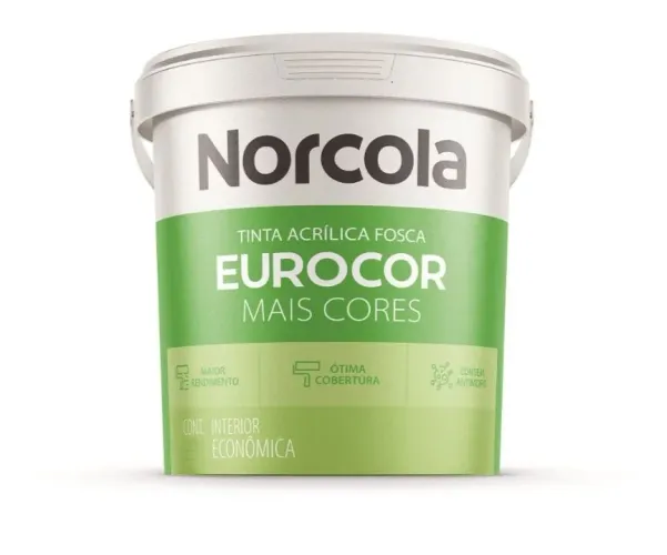 Tinta Eurocor Acrílica Fosco 15 Litros Branco Neve
