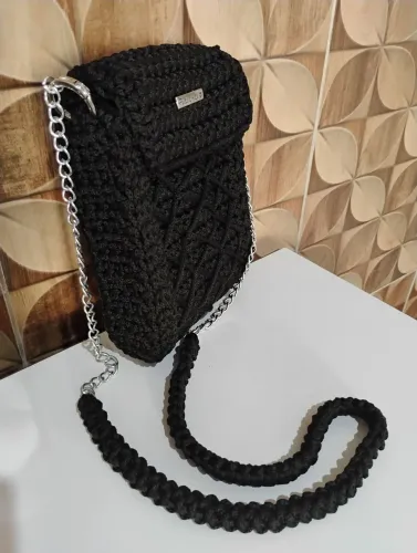 Bolsa de crochê tiracolo,feito com fio náutico.