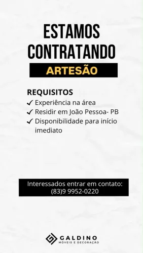 Vaga para artesão de móveis externos