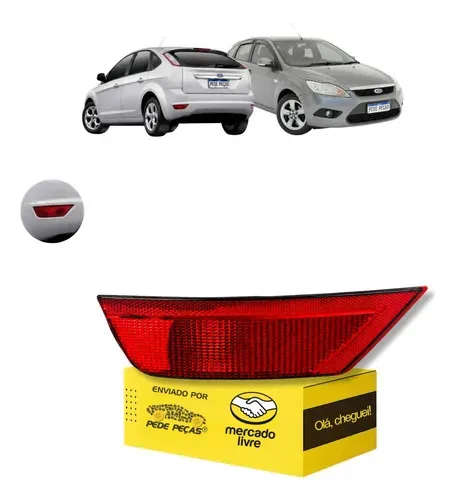 Refletor Parachoque Ford Focus Hatch 2009 10 11 12 2013 Le Vermelho