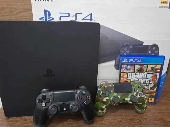 PlayStation 4 Slim 1TB + 2 Controles + GTA V + Faço Envio OLX