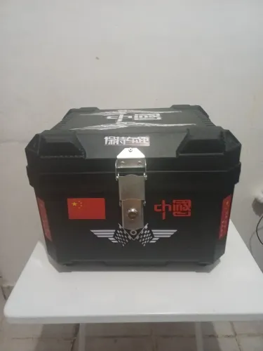 Bau de moto + capa de chuva +retrovisor