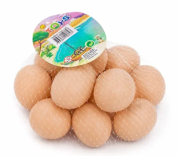Kit com 12 Ovos Caipira de Plástico - Brinquedo