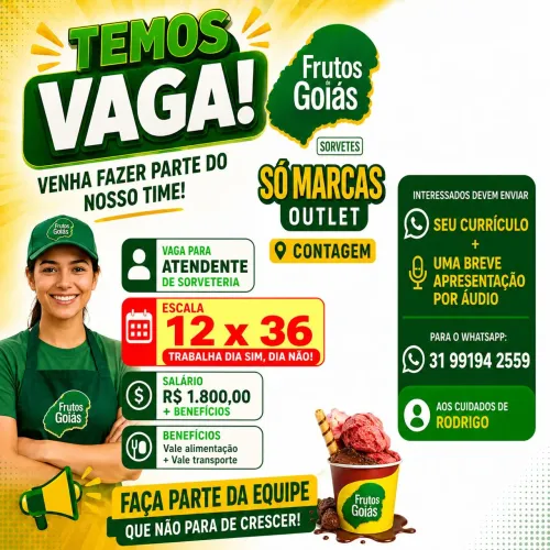 Atendente Contagem / LEIA !!!