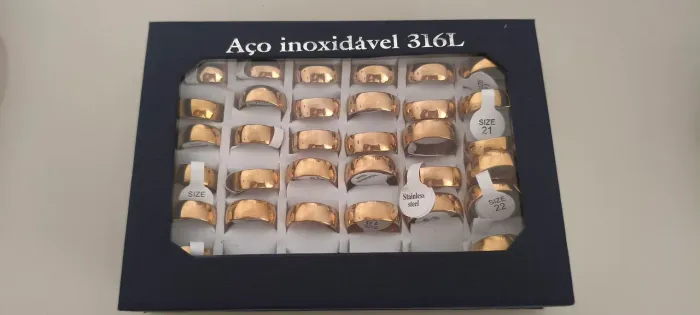 Alianças em aço 316 caixa com 32pecas pronta entrega