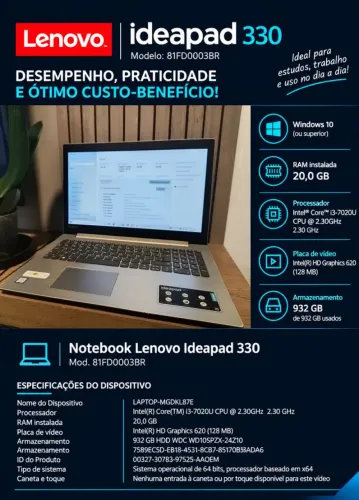 Notebook - Lenovo IdeaPad 330