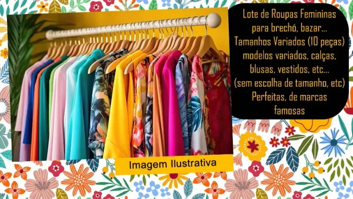 Lote de Roupas Femininas para brechó, bazar... Tamanhos Variados (10 peças)