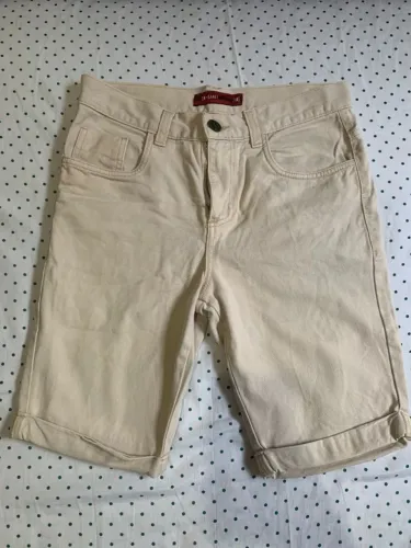 Bermuda jeans bege