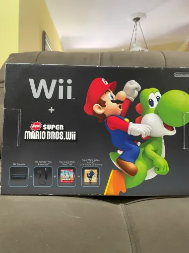 Nintendo Wii Preto Edição Mario + 14 Jogos Originais + 2 Controles - Completo
