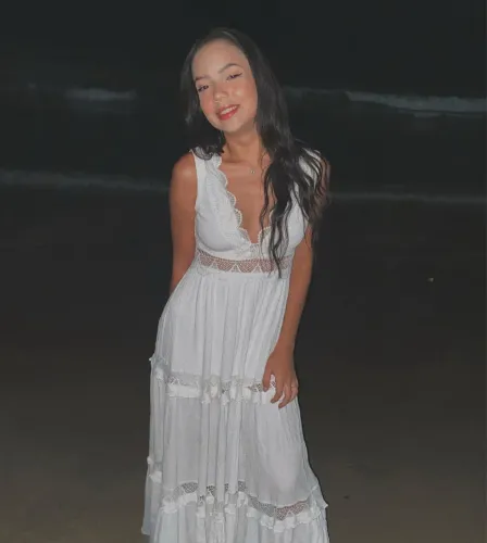 Vestido branco com renda - Tam 36 / P