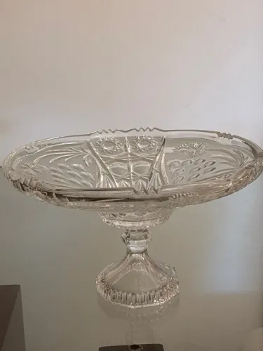 Fruteira de mesa em vidro/cristal 30cm de diâmetro