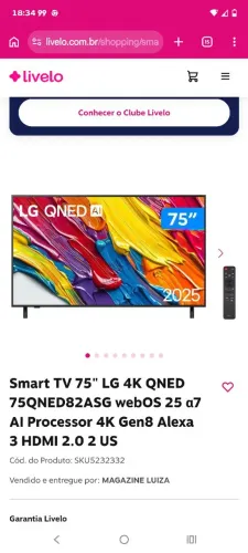 Vende se uma tv LG 75 qned Ai