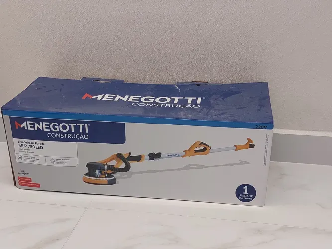Lixadeira de Parede Menegotti MLP750 LED Elétrica 750W com Coletor de Pó 220V