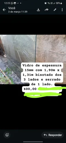 tampo de mesa em vidro 15mm