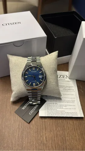 Relógio Citizen Tsuyosa NJ0151-88L Automático Azul Sunburst 40mm | Novo | Full Set