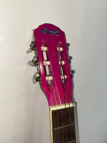 Violão acústico Memphis Nylon e Aço Ac39 Rosa<br>Vem com a capa pra guardar