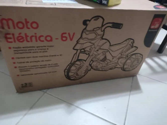 Moto Elétrica Infantil Bandeirante XT3 6V (Com Marcha Ré e Carregador Bivolt)