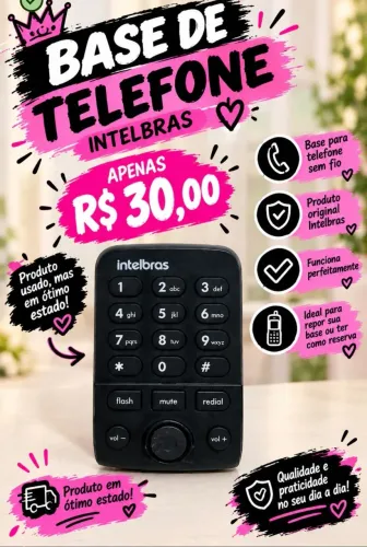 Base para Telefone Sem Fio Intelbras (Em Ótimo Estado)
