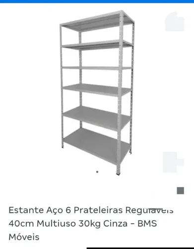 ESTANTE DE FERRO 40 CM , 6 PRATELEIRAS