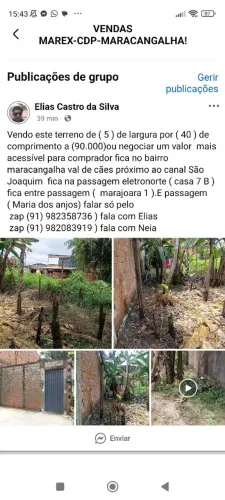 Vendo um terreno com uma casa para reformar 