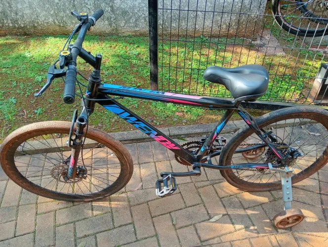 Bicicleta 16 marchas amortecedor freio disco