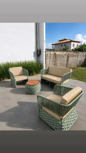 Jogo de sofa trico náutico alumínio 