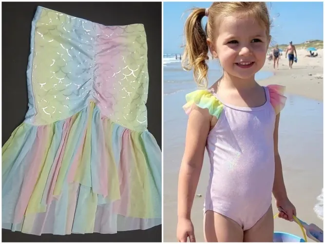 Maiô infantil com saída de praia