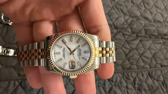 Rolex Datejust 36mm Ouro/Aço - Mostrador Branco - Jubilee