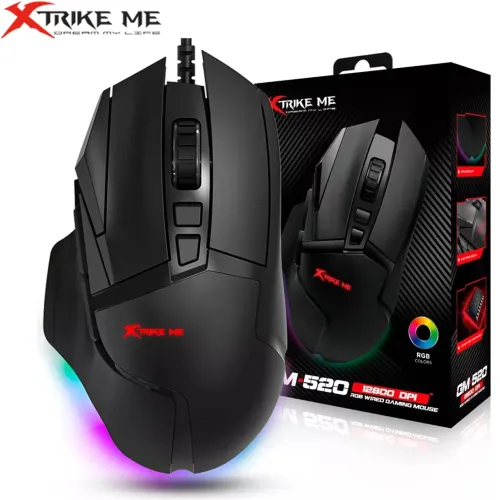 Mouse Gamer com Fio 12800 Dpi, RGB, 8 Botões Programáveis ?- Xtrike Me GM-520