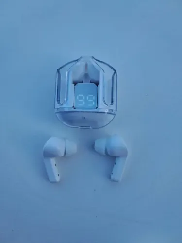 Fone de Ouvido tws transparente branco