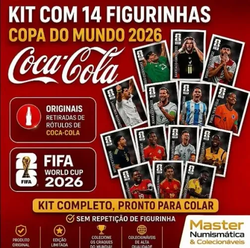 Kit figurinhas 14 coca cola