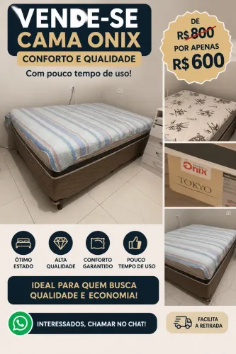 Cama casal Box Onix