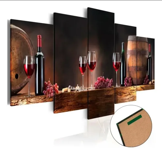 Kit Quadro Decorativo Vinho Tinto