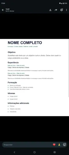 Faço currículo em PDF