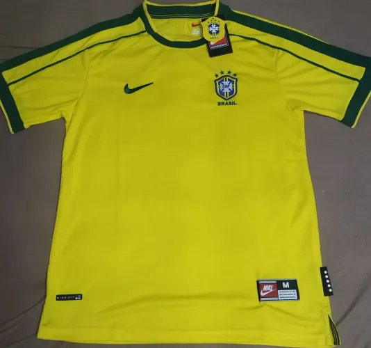 Camisa Brasil amarela 1998 Tam P, M, G, GG, 2XL 
