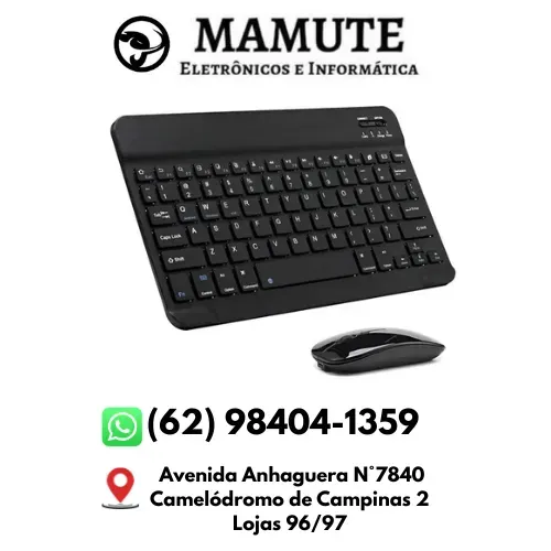Kit Teclado E Mouse S/ Fio Bluetooth Recarregável Slim para Tablet Kp-te127