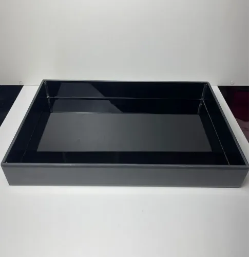 Bandeja de vidro preto 
