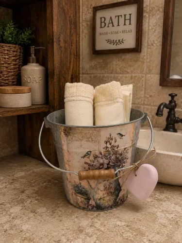 Decoração de lavabo com toalhas