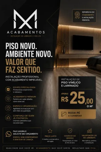 Piso Laminado/ Vinilico (instalação)
