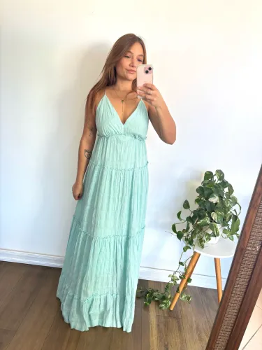 Vestido longo blue Steel novo 
