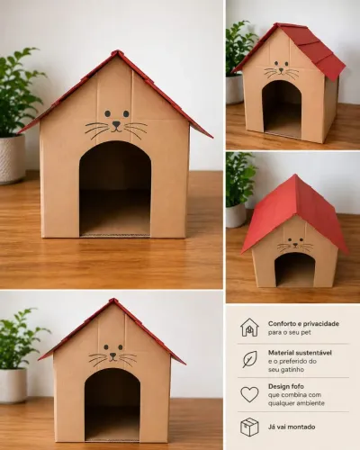 Toca de papelão para gatos