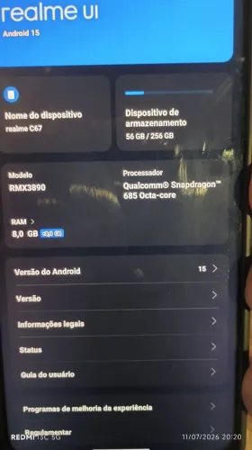 Vendo Realme C67 256 GB 8+8 de RAM único dono 